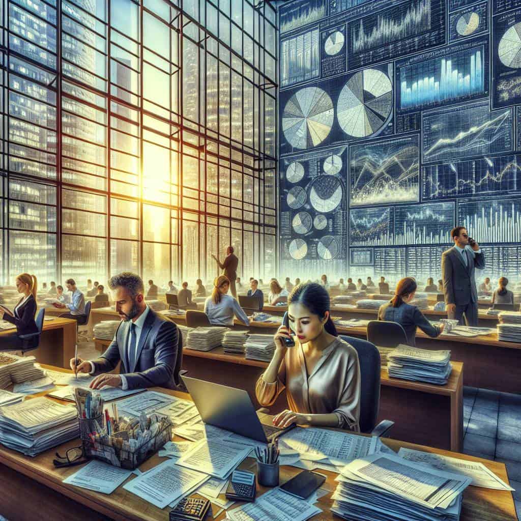 The Great Cash Flow Odyssey office scene.