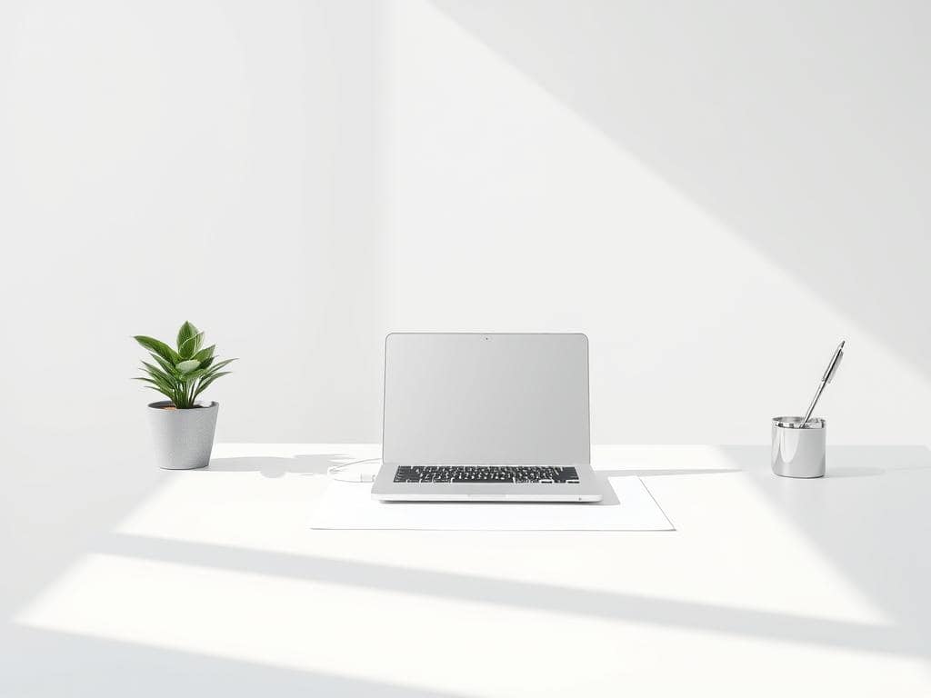 minimalist work setup