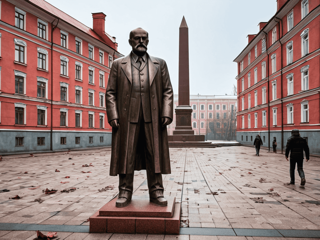 Lenin Statue Hunting scene