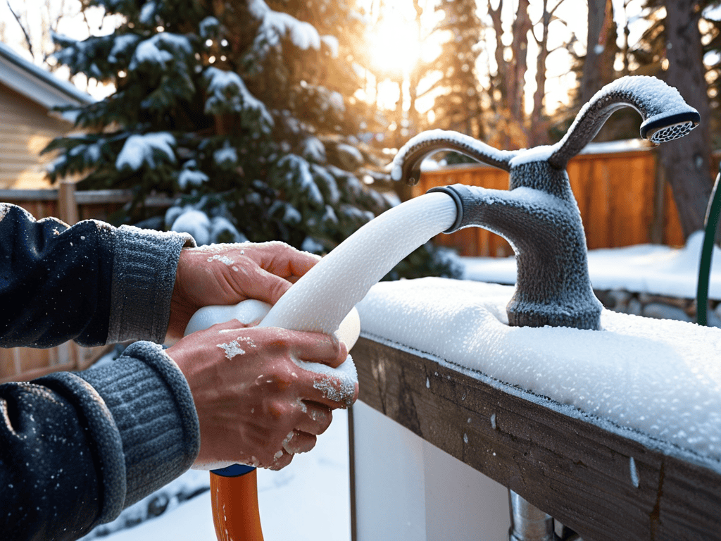 Winterizing Outdoor Faucets with Foam Covers