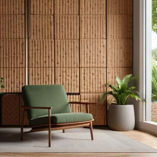 Sustainable cork acoustic panels for soundproofing.