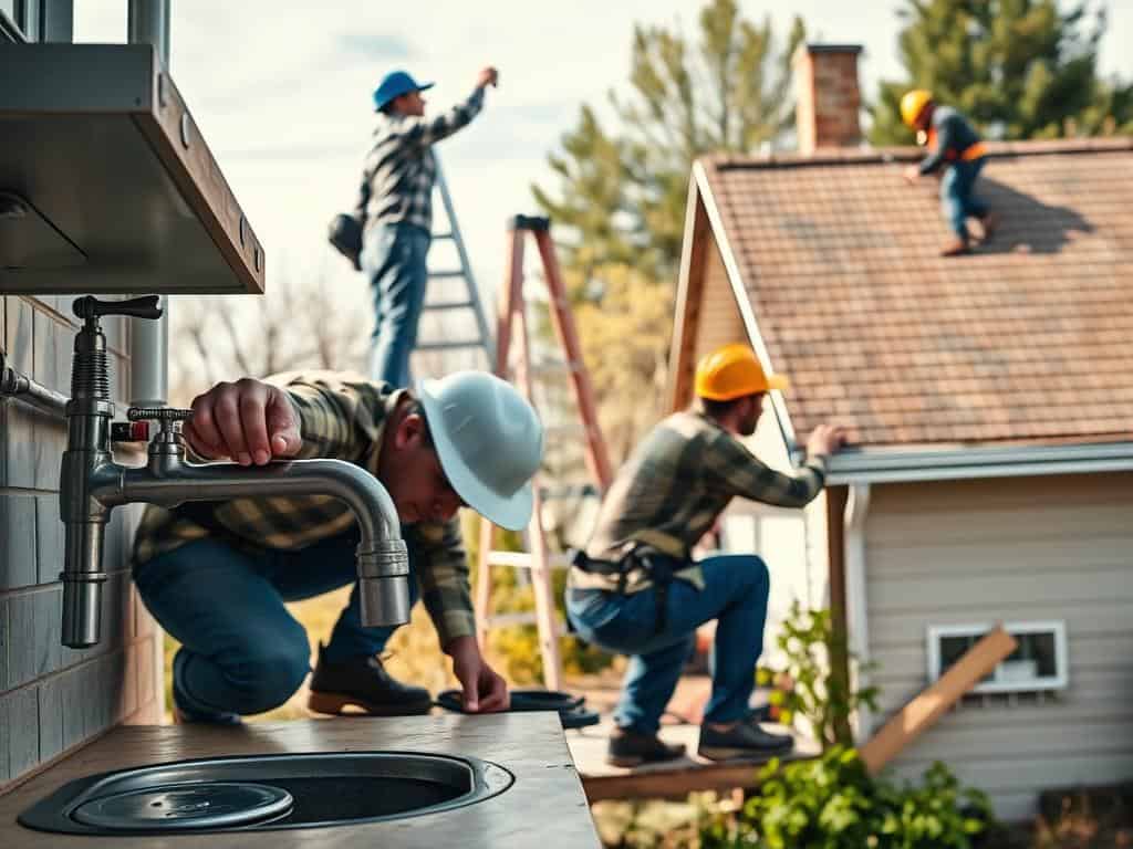 Maintenance for leaky faucets, gutters, and roof inspection