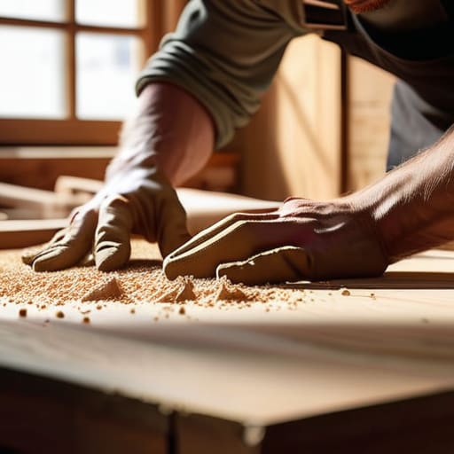 Restoring a scuffed wooden table guide.